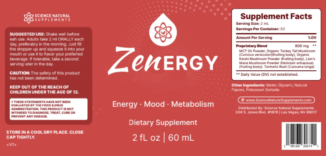 Zenergy Product Label